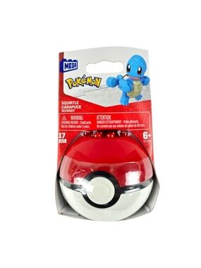 Mega Construx,Pokémon Squirtle Poké Ball,  17-Piece Building Set